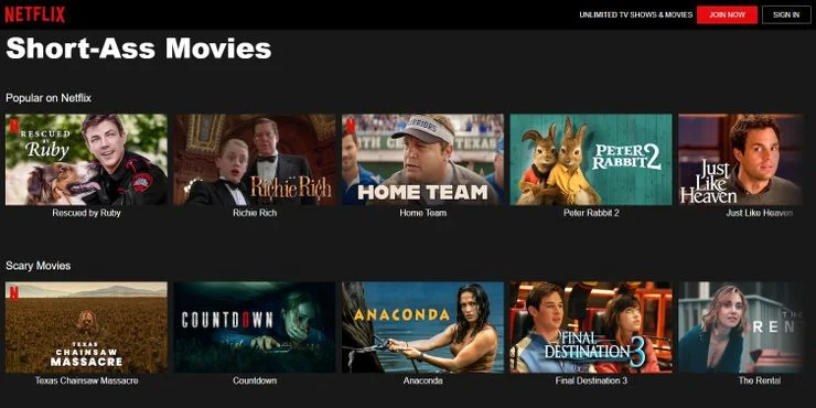 Netflix Creates Short Movies Category